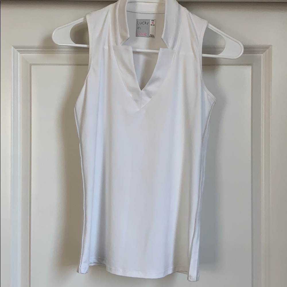 Ladies Mock Neck Sleeveless Golf Tennis Polo